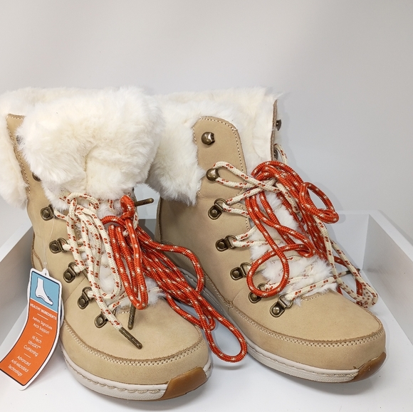 Aetrex Tan and Red Ankle Booties with Stylish Design - Picture 12 of 16